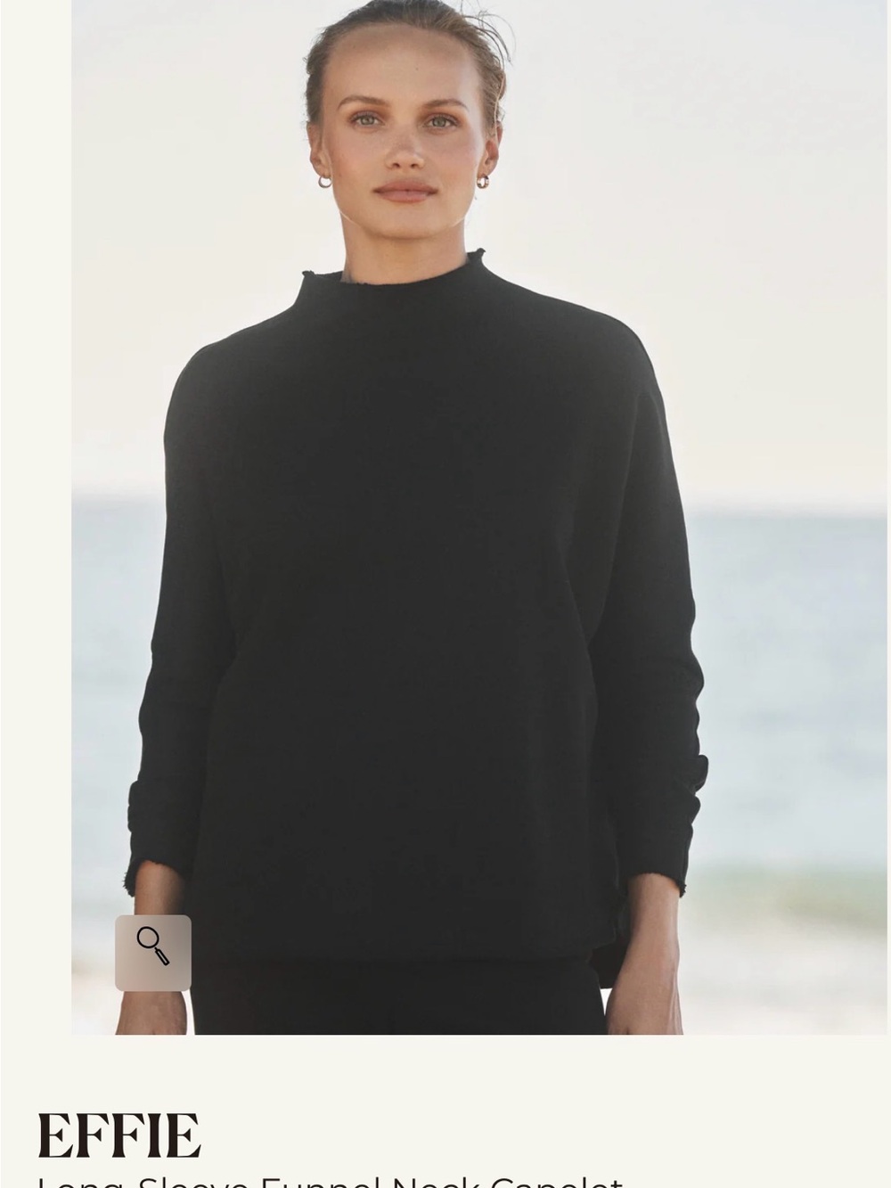 Frank & Eileen Black Funnel Neck Sweater